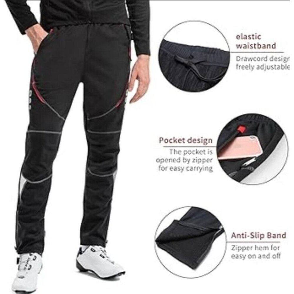 Santic Jogger Pants Men M Outdoor Running Cycling Pull-on Stretch Athletic NEW